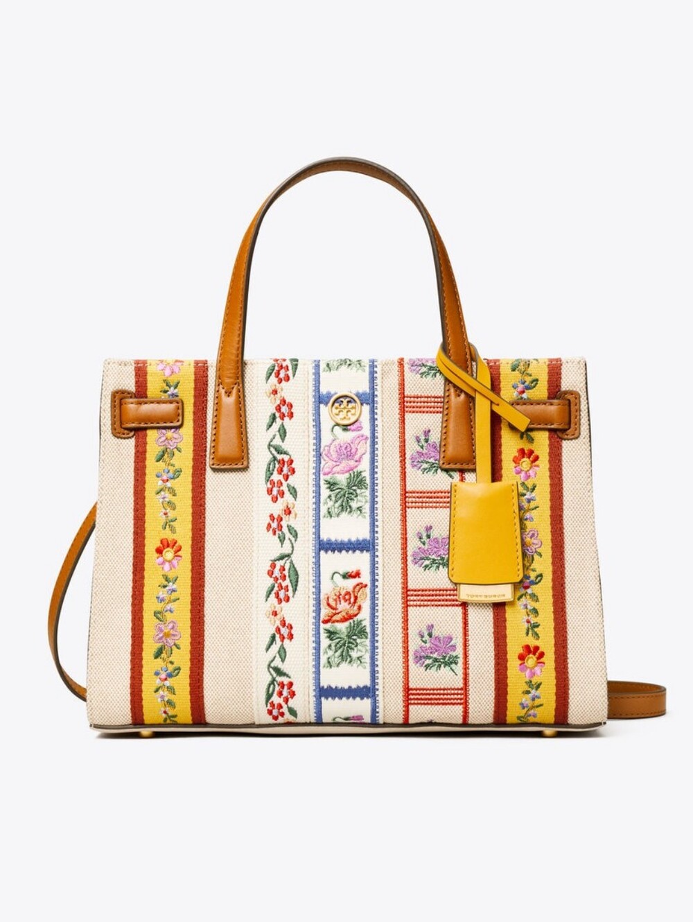 NEW Tory Burch Walker Embroidered Webbing Satchel Bag
